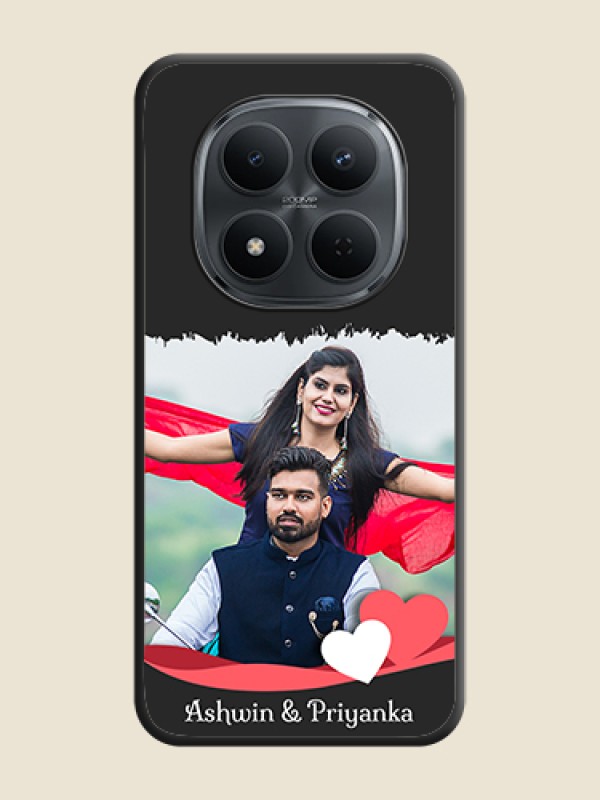 Custom Pin Color Love Shaped Ribbon Design with Text On Space Black Custom Soft Matte Mobile Back Cover - Xiaomi Redmi Note 15 Pro 5G