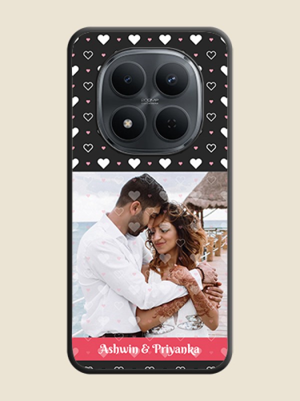 Custom White Color Love Symbols with Text Design on Photo On Space Black Custom Soft Matte Mobile Back Cover - Xiaomi Redmi Note 15 Pro 5G