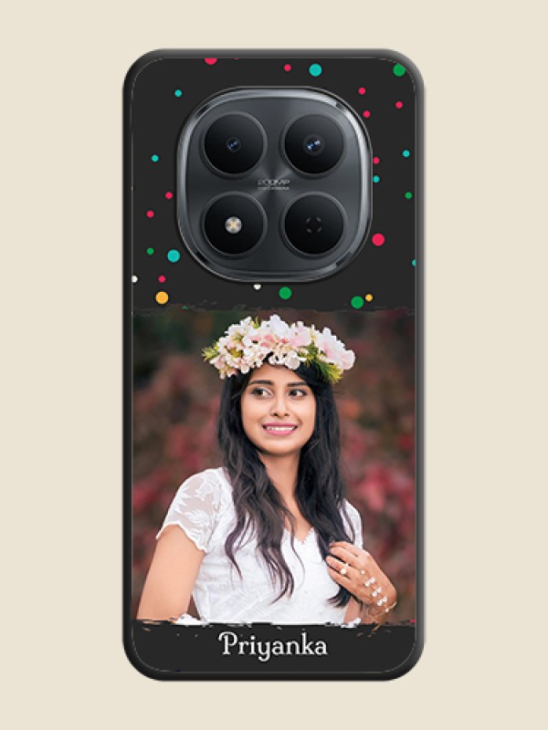 Custom Multicolor Dotted Pattern with Text On Space Black Custom Soft Matte Mobile Back Cover - Xiaomi Redmi Note 15 Pro 5G