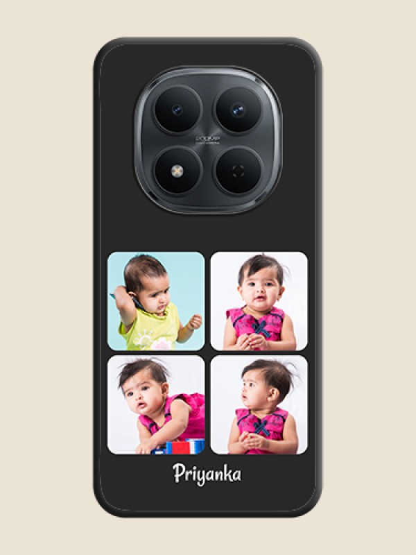 Custom Floral Art with 6 Image Holder on Photo On Space Black Custom Soft Matte Mobile Back Cover - Xiaomi Redmi Note 15 Pro 5G