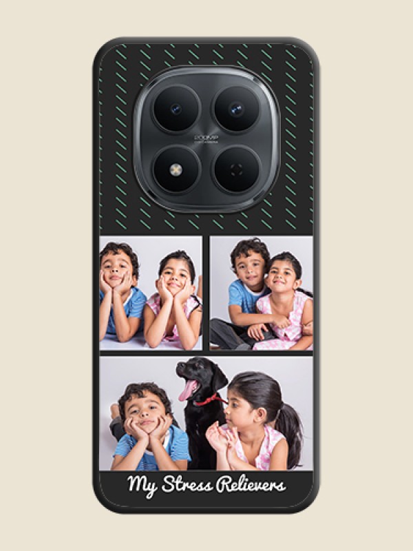 Custom Cross Dotted Pattern with 2 Image Holder On Space Black Custom Soft Matte Mobile Back Cover - Xiaomi Redmi Note 15 Pro 5G