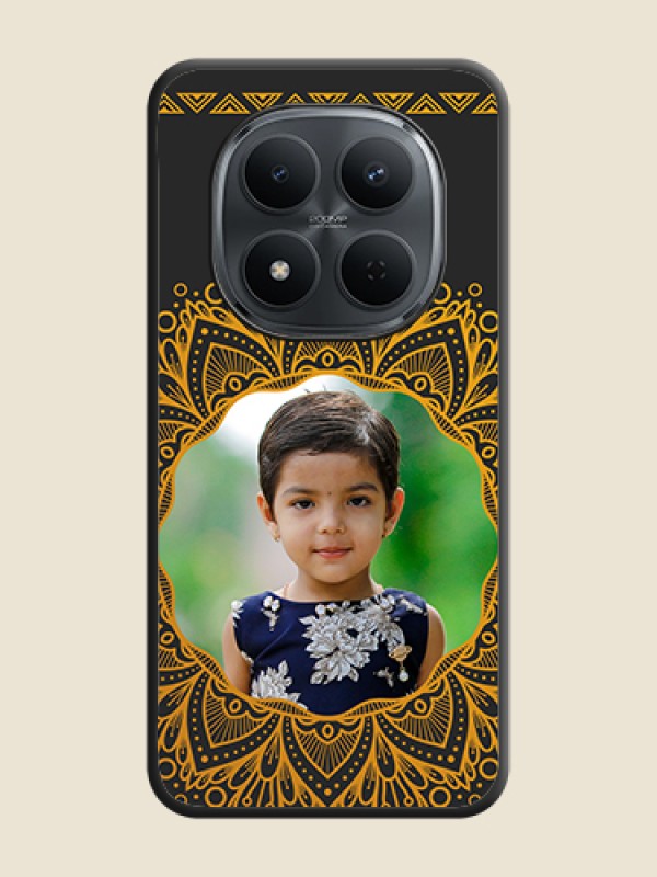 Custom Round Image with Floral Design On Space Black Custom Soft Matte Mobile Back Cover - Xiaomi Redmi Note 15 Pro 5G
