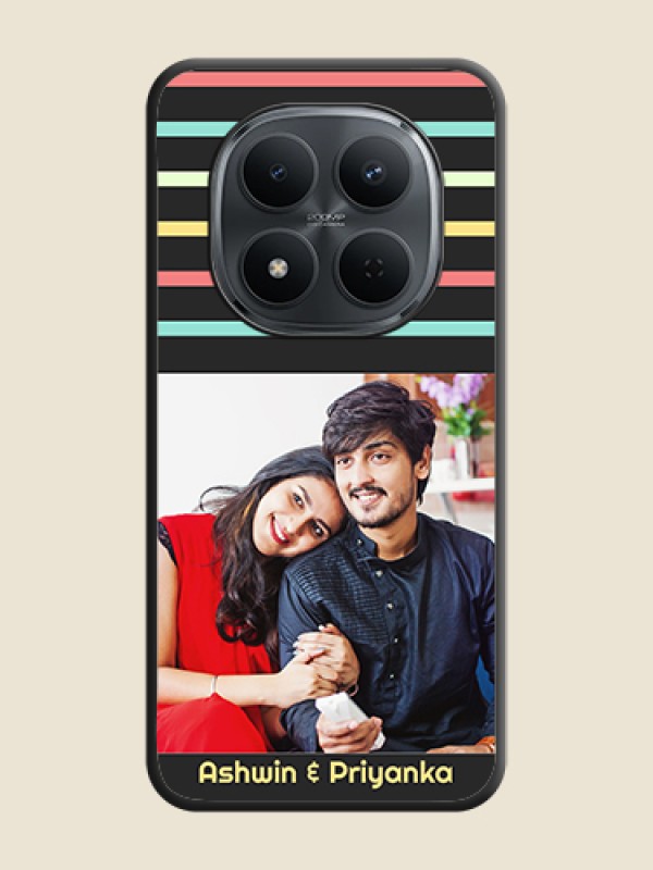 Custom Color Stripes with Photo and Text on Photo On Space Black Custom Soft Matte Mobile Back Cover - Xiaomi Redmi Note 15 Pro 5G