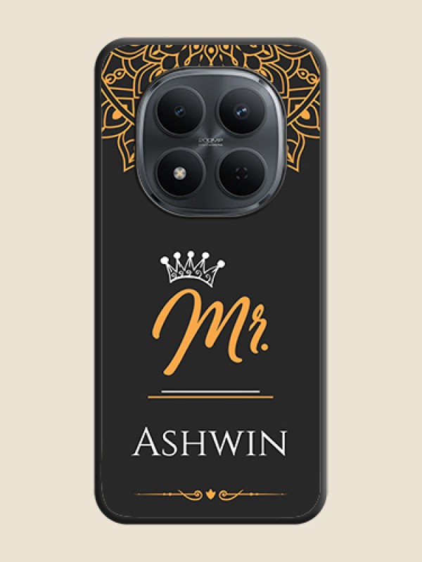 Custom Mr Name with Floral Design On Space Black Custom Soft Matte Mobile Back Cover - Xiaomi Redmi Note 15 Pro 5G