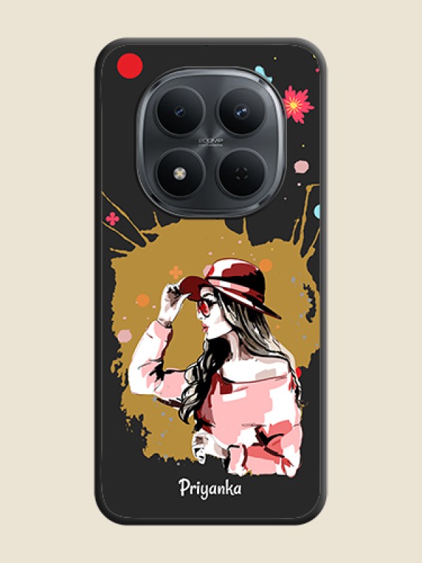 Custom Mordern Lady With Color Splash Background With Custom Text On Space Black Custom Soft Matte Mobile Back Cover - Xiaomi Redmi Note 15 Pro 5G