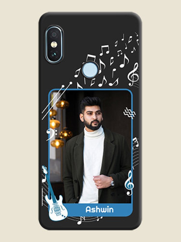 Custom Musical Theme Design with Text on Photo On Space Black Custom Soft Matte Mobile Back Cover - Xiaomi Redmi Note 5 Pro