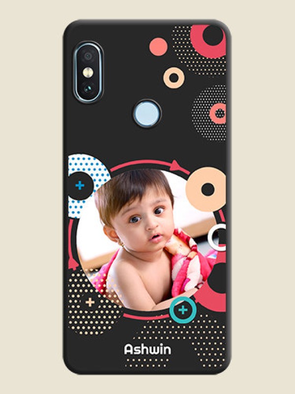Custom Multicoloured Round Image On Space Black Custom Soft Matte Mobile Back Cover - Xiaomi Redmi Note 5 Pro