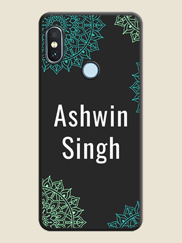 Custom Your Name with Floral Design On Space Black Custom Soft Matte Mobile Back Cover - Xiaomi Redmi Note 5 Pro
