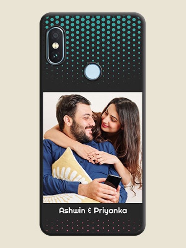 Custom Faded Dots with Grunge Photo Frame and Text On Space Black Custom Soft Matte Mobile Back Cover - Xiaomi Redmi Note 5 Pro