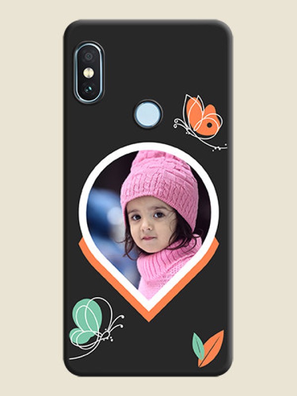 Custom Upload Pic With Simple Butterly Design On Space Black Custom Soft Matte Mobile Back Cover - Xiaomi Redmi Note 5 Pro