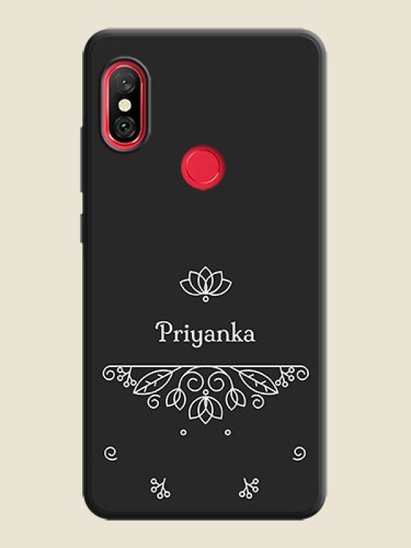 Custom Lotus Garden Custom Text On Space Black Personalized Soft Matte Phone Covers -Xiaomi Redmi Note 6 Pro