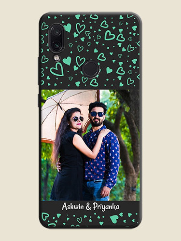Custom Sea Green Indefinite Love Pattern - Photo on Space Black Soft Matte Mobile Cover - Redmi Note 7 Pro