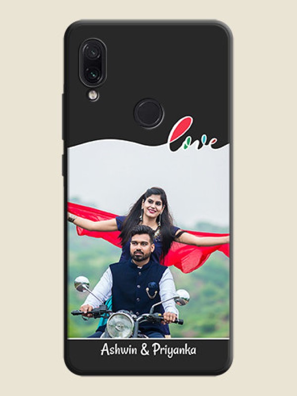 Custom Fall in Love Pattern with Picture - Photo on Space Black Soft Matte Mobile Case - Redmi Note 7 Pro