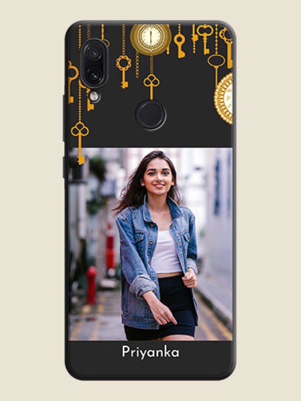 Custom Decorative Design with Text on Space Black Custom Soft Matte Back Cover - Redmi Note 7