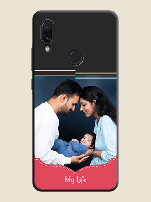 Custom Classic Plain Design with Name - Photo on Space Black Soft Matte Phone Cover - Redmi Note 7S