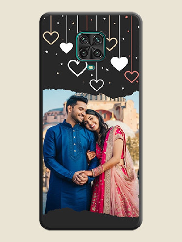 Custom Love Hangings with Splash Wave Picture on Space Black Custom Soft Matte Phone Back Cover - Redmi Note 9 Pro