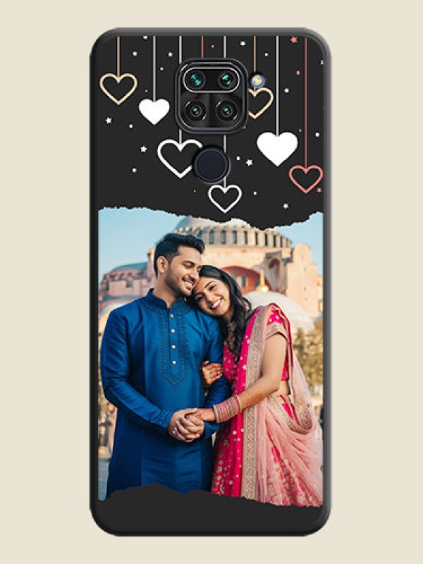 Custom Love Hangings with Splash Wave Picture on Space Black Custom Soft Matte Phone Back Cover - Redmi Note 9