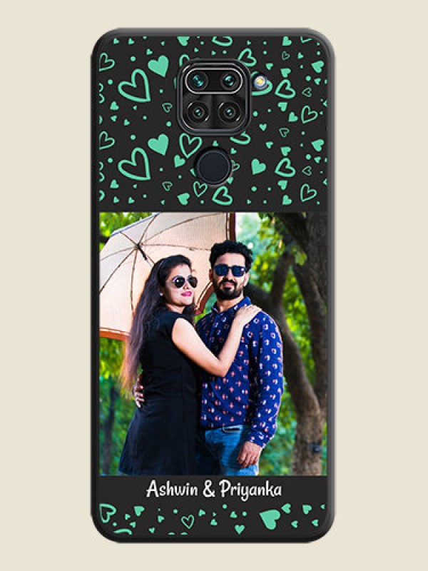 Custom Sea Green Indefinite Love Pattern on Photo on Space Black Soft Matte Mobile Cover - Redmi Note 9