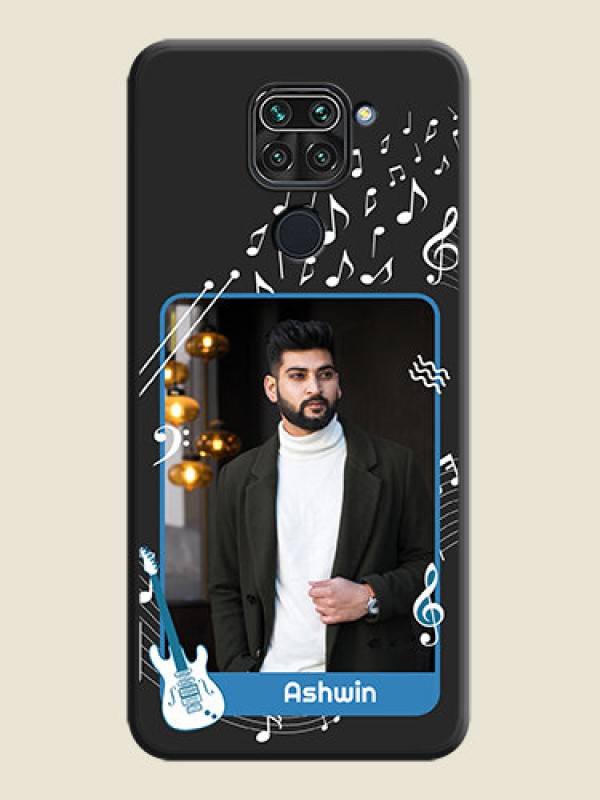 Custom Musical Theme Design with Text on Photo on Space Black Soft Matte Mobile Case - Redmi Note 9