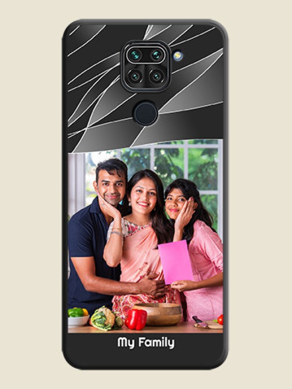 Custom Mixed Wave Lines on Photo on Space Black Soft Matte Mobile Cover - Redmi Note 9