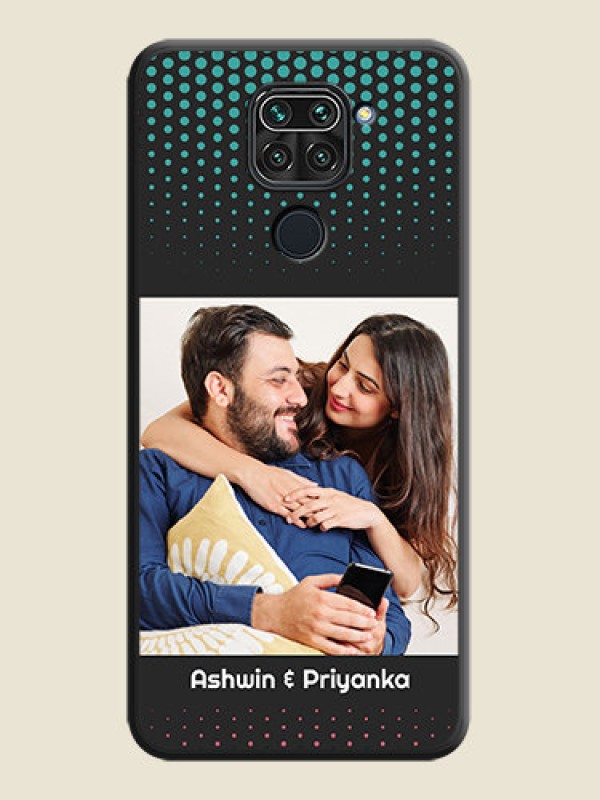 Custom Faded Dots with Grunge Photo Frame and Text on Space Black Custom Soft Matte Phone Cases - Redmi Note 9