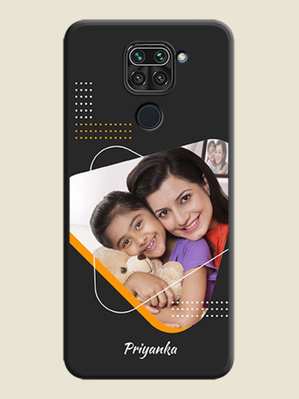 Custom Yellow Triangle on Photo on Space Black Soft Matte Phone Cover - Redmi Note 9