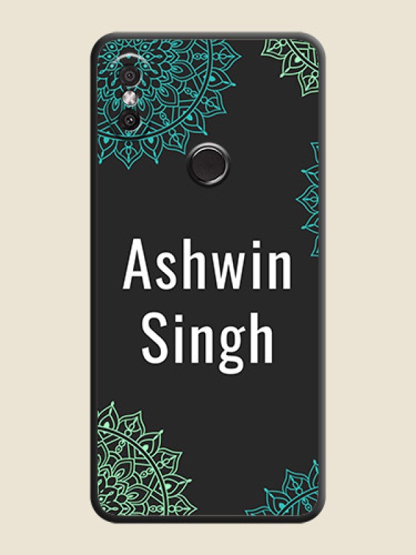 Custom Your Name with Floral Design on Space Black Custom Soft Matte Back Cover - Redmi Y2