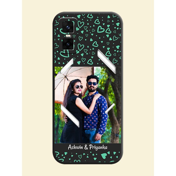 Sea Green Indefinite Love Pattern on Photo On Space Black Custom Soft Matte Mobile Back Cover - Infinix GT 30 Pro 5G Sea Green Indefinite Love Pattern on Photo On Space Black Custom Soft Matte Mobile Back Cover - Infinix GT 30 Pro 5G