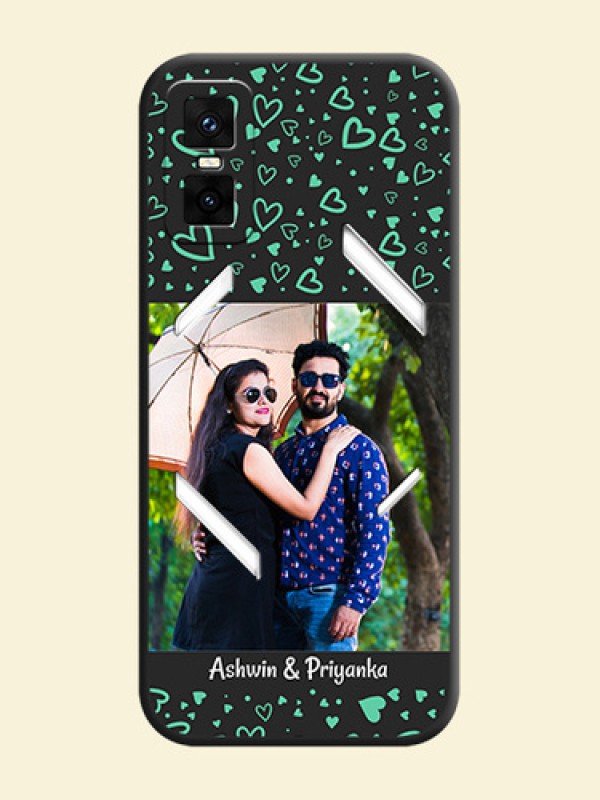 Sea Green Indefinite Love Pattern on Photo On Space Black Custom Soft Matte Mobile Back Cover - Infinix GT 30 Pro 5G