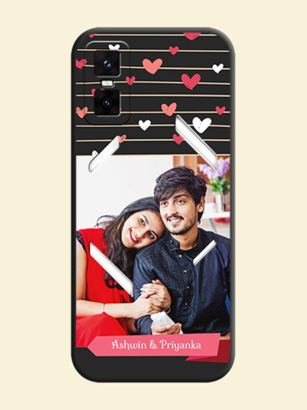 Love Pattern with Name on Pink Ribbon on Photo On Space Black Custom Soft Matte Mobile Back Cover - Infinix GT 30 Pro 5G