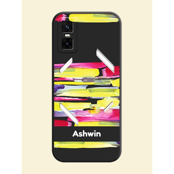 Brush Coloured On Space Black Custom Soft Matte Mobile Back Cover - Infinix GT 30 Pro 5G Brush Coloured On Space Black Custom Soft Matte Mobile Back Cover - Infinix GT 30 Pro 5G