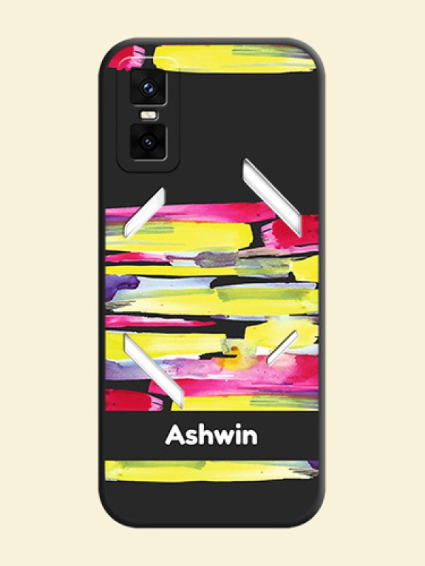 Brush Coloured On Space Black Custom Soft Matte Mobile Back Cover - Infinix GT 30 Pro 5G