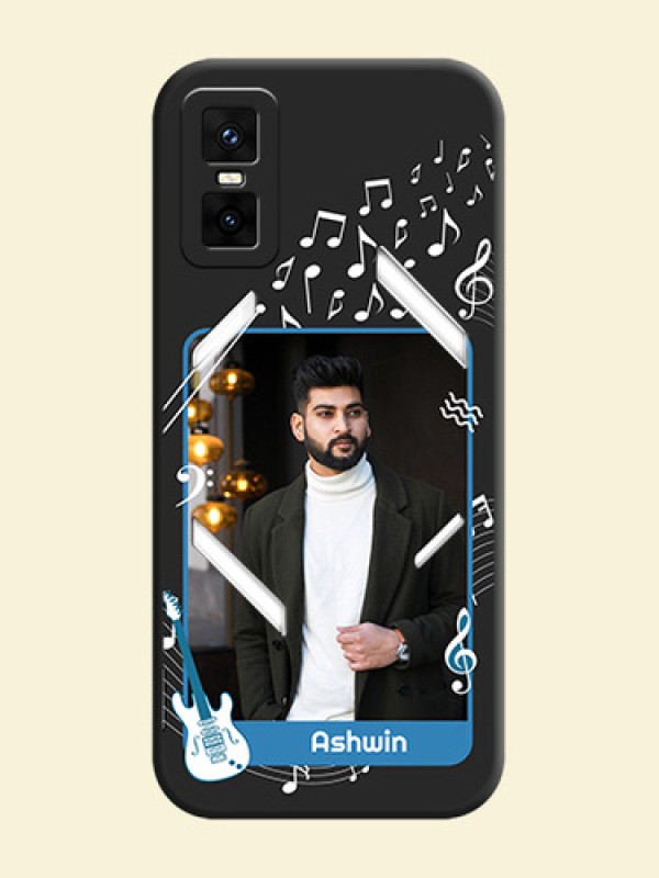 Musical Theme Design with Text on Photo On Space Black Custom Soft Matte Mobile Back Cover - Infinix GT 30 Pro 5G
