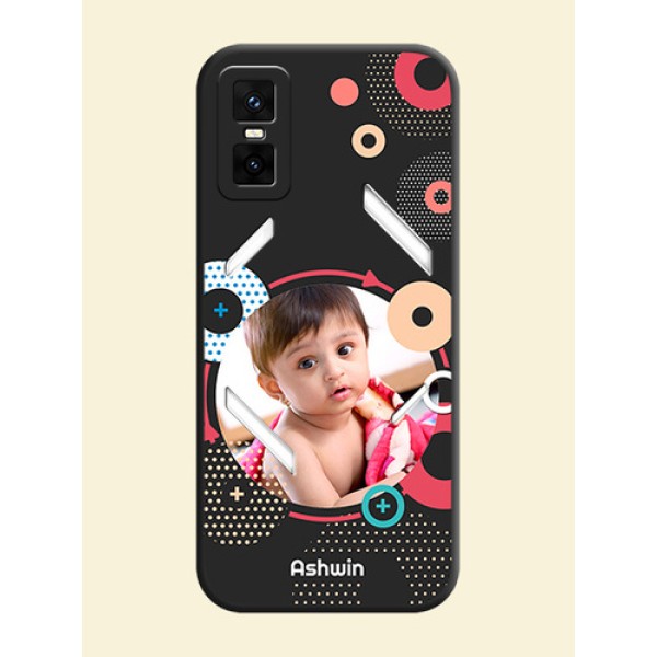 Multicoloured Round Image On Space Black Custom Soft Matte Mobile Back Cover - Infinix GT 30 Pro 5G Multicoloured Round Image On Space Black Custom Soft Matte Mobile Back Cover - Infinix GT 30 Pro 5G
