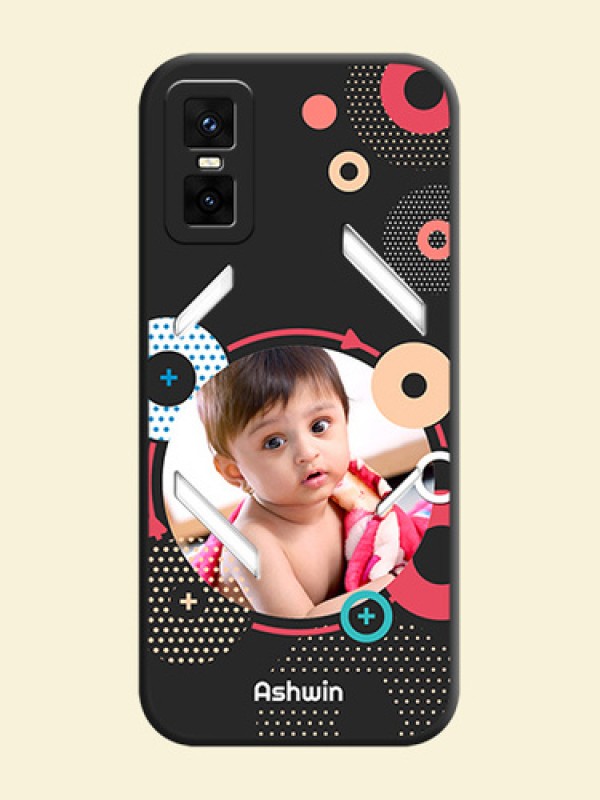 Multicoloured Round Image On Space Black Custom Soft Matte Mobile Back Cover - Infinix GT 30 Pro 5G
