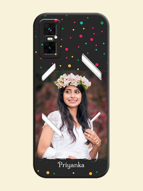 Multicolor Dotted Pattern with Text On Space Black Custom Soft Matte Mobile Back Cover - Infinix GT 30 Pro 5G