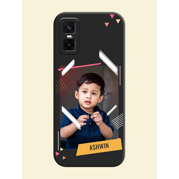 Photo Frame with Triangle Small Dots on Photo On Space Black Custom Soft Matte Mobile Back Cover - Infinix GT 30 Pro 5G