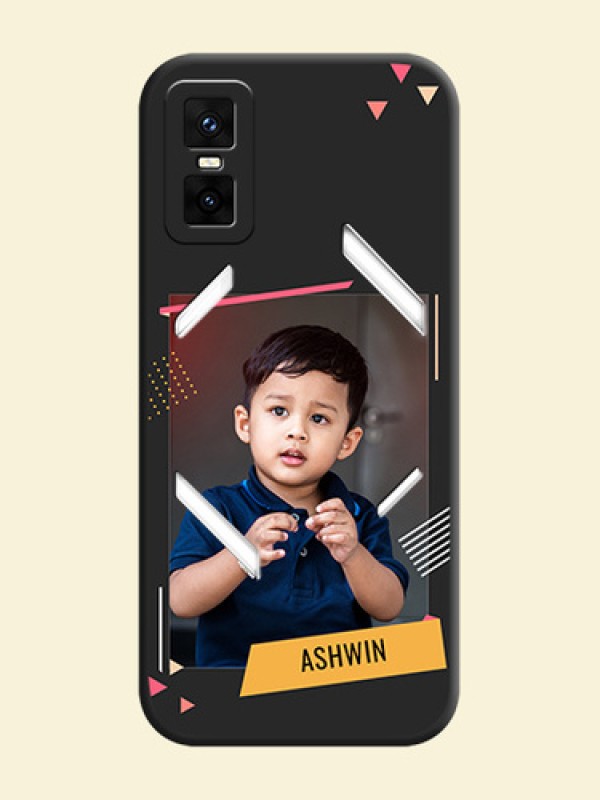 Photo Frame with Triangle Small Dots on Photo On Space Black Custom Soft Matte Mobile Back Cover - Infinix GT 30 Pro 5G