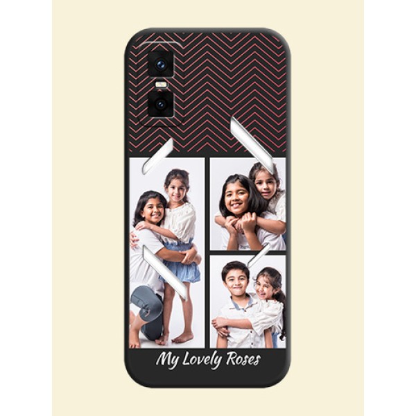 Wave Pattern with 3 Image Holder On Space Black Custom Soft Matte Mobile Back Cover - Infinix GT 30 Pro 5G Wave Pattern with 3 Image Holder On Space Black Custom Soft Matte Mobile Back Cover - Infinix GT 30 Pro 5G