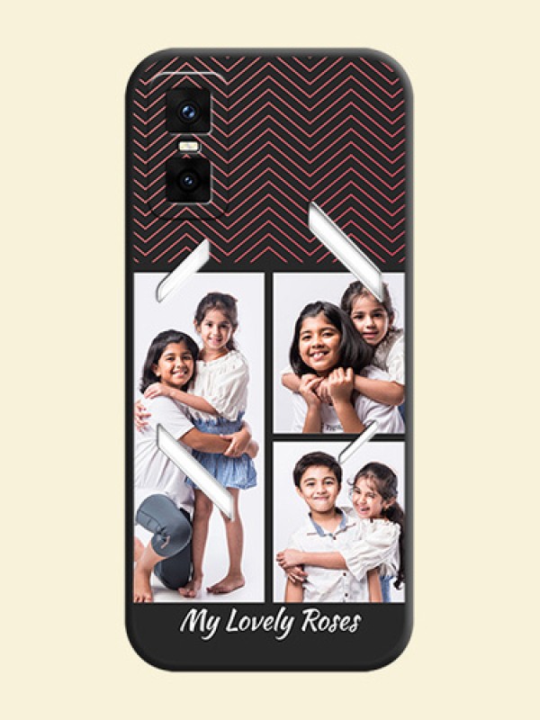 Wave Pattern with 3 Image Holder On Space Black Custom Soft Matte Mobile Back Cover - Infinix GT 30 Pro 5G