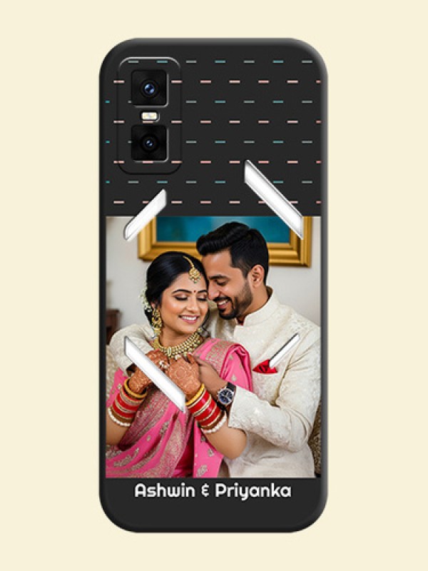 Line Pattern Design with Text On Space Black Custom Soft Matte Mobile Back Cover - Infinix GT 30 Pro 5G