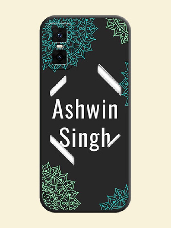 Your Name with Floral Design On Space Black Custom Soft Matte Mobile Back Cover - Infinix GT 30 Pro 5G
