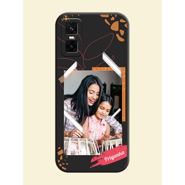 Orange Photo Frame On Space Black Custom Soft Matte Mobile Back Cover - Infinix GT 30 Pro 5G Orange Photo Frame On Space Black Custom Soft Matte Mobile Back Cover - Infinix GT 30 Pro 5G