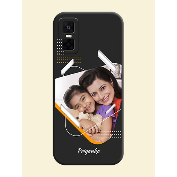 Yellow Triangle on Photo On Space Black Custom Soft Matte Mobile Back Cover - Infinix GT 30 Pro 5G Yellow Triangle on Photo On Space Black Custom Soft Matte Mobile Back Cover - Infinix GT 30 Pro 5G