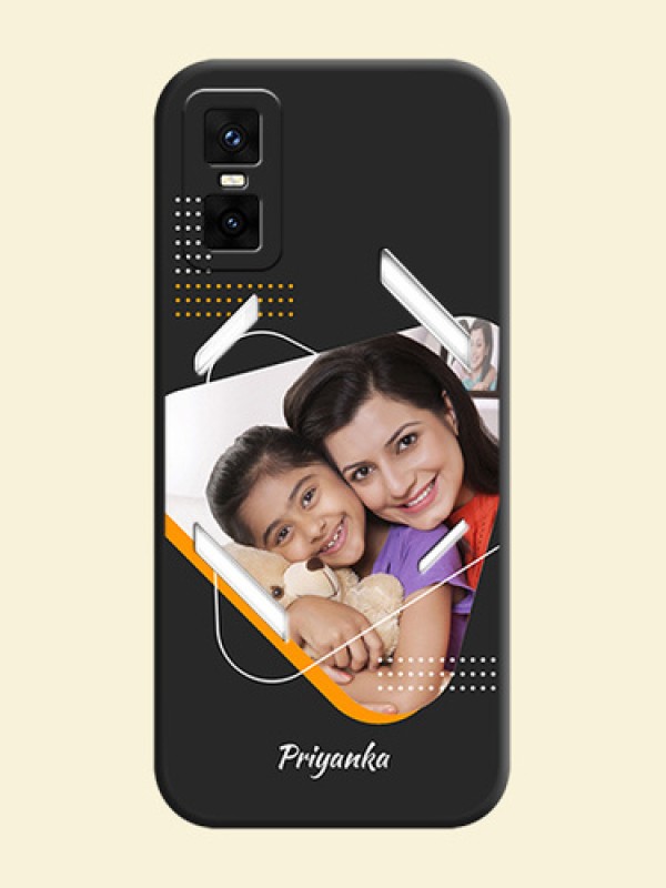 Yellow Triangle on Photo On Space Black Custom Soft Matte Mobile Back Cover - Infinix GT 30 Pro 5G
