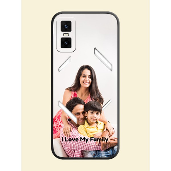 Full Single Pic Upload With Text On Space Black Custom Soft Matte Mobile Back Cover - Infinix GT 30 Pro 5G Full Single Pic Upload With Text On Space Black Custom Soft Matte Mobile Back Cover - Infinix GT 30 Pro 5G