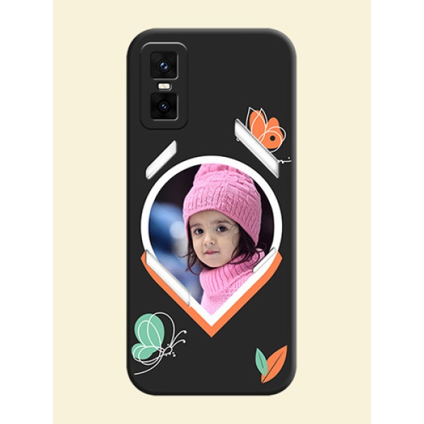 Upload Pic With Simple Butterly Design On Space Black Custom Soft Matte Mobile Back Cover - Infinix GT 30 Pro 5G Upload Pic With Simple Butterly Design On Space Black Custom Soft Matte Mobile Back Cover - Infinix GT 30 Pro 5G