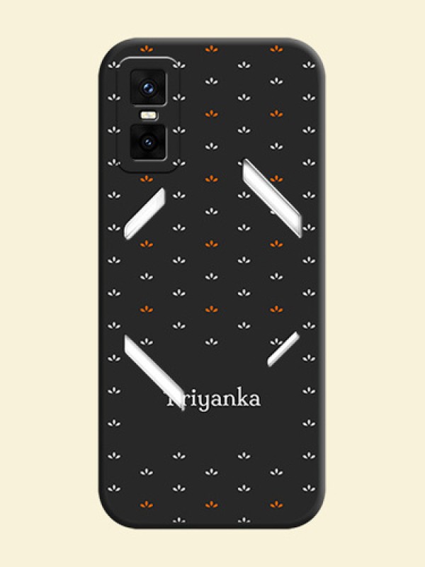 Simple Pattern With Custom Text On Space Black Custom Soft Matte Mobile Back Cover - Infinix GT 30 Pro 5G