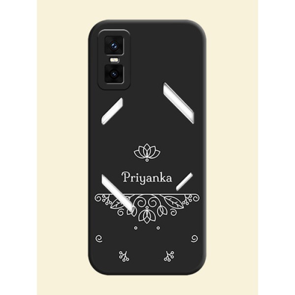 Lotus Garden Custom Text On Space Black Custom Soft Matte Mobile Back Cover - Infinix GT 30 Pro 5G Lotus Garden Custom Text On Space Black Custom Soft Matte Mobile Back Cover - Infinix GT 30 Pro 5G