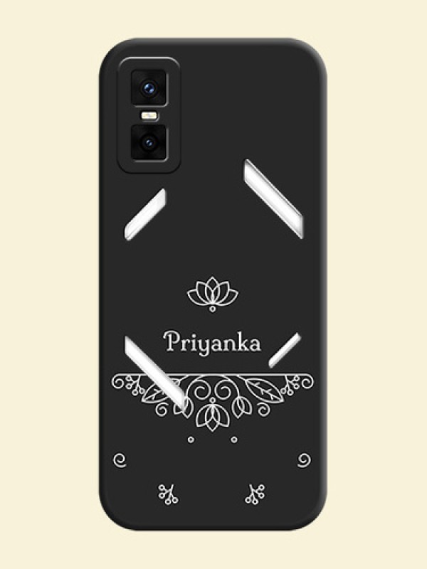 Lotus Garden Custom Text On Space Black Custom Soft Matte Mobile Back Cover - Infinix GT 30 Pro 5G